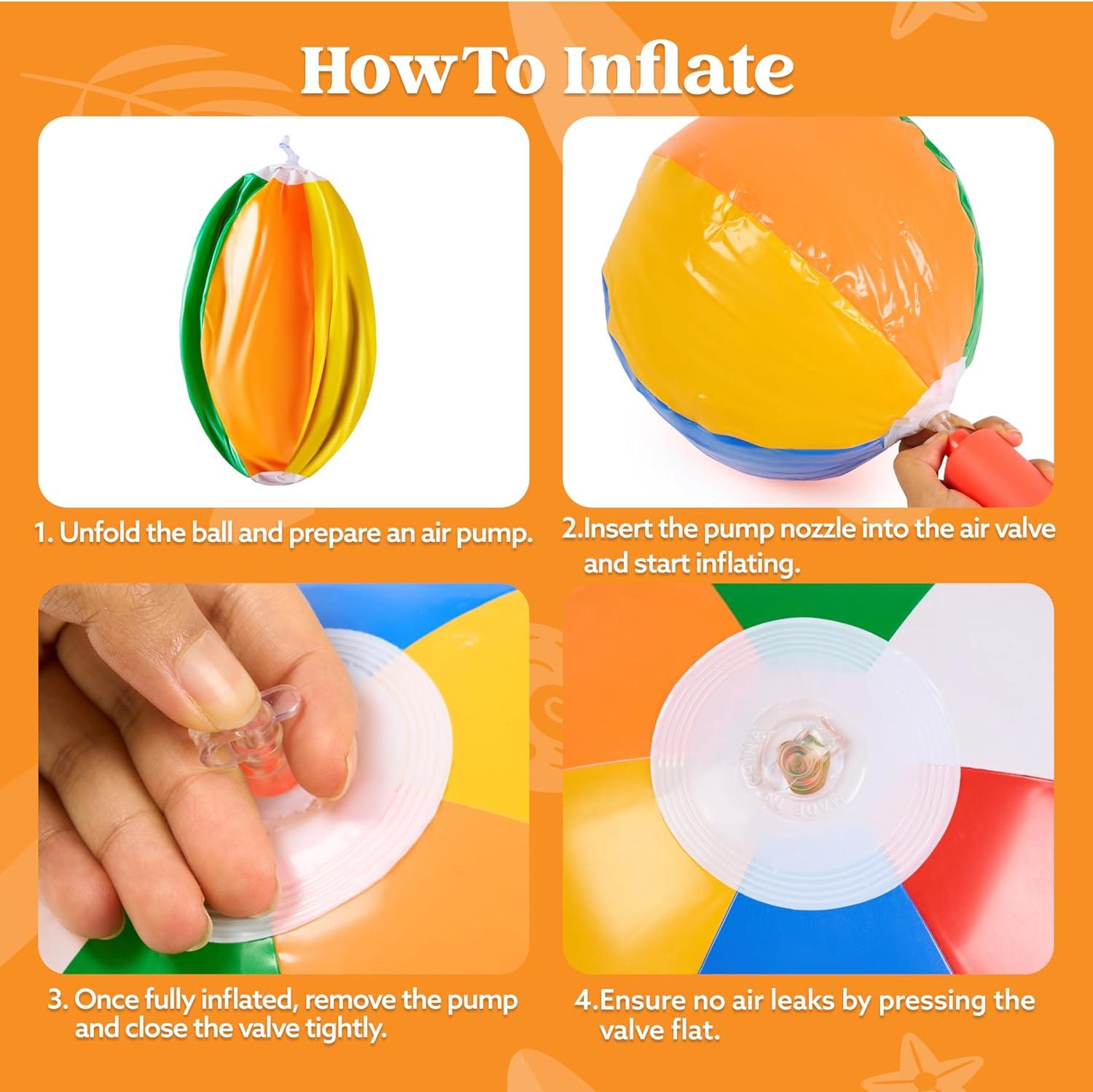 imageJOYIN 12Pack 12 Beach Balls Bulk Classic Beachball Inflatable Swimming Pool Toys for Games Adults Kids12inch
