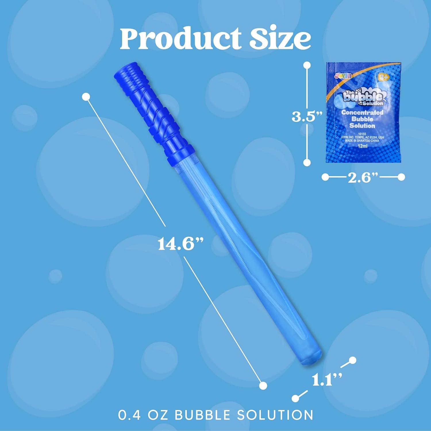 imageJOYIN 146 Big Bubble Wands for Kids 1 Dozen Bubble Wand Bulk with Refill Solution for Summer Toy Party Favor Outdoors Activity Easter Basket Stuffers Birthday Gift