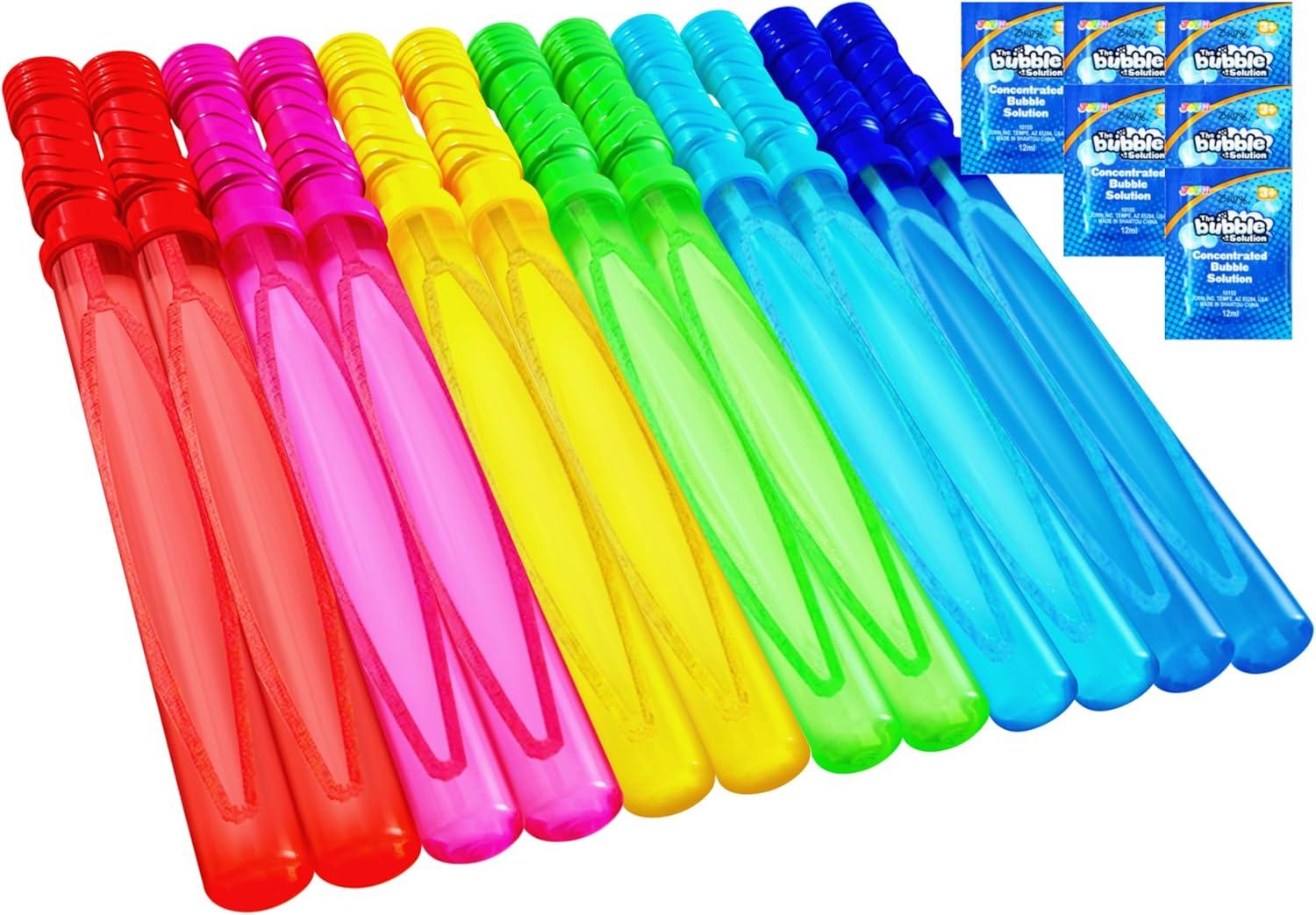 imageJOYIN 146 Big Bubble Wands for Kids 6 PCS Bubble Wand with Refill Solution for Summer Toy Party Favor Outdoors Toy Activity Easter Basket Stuffers Birthday Gift