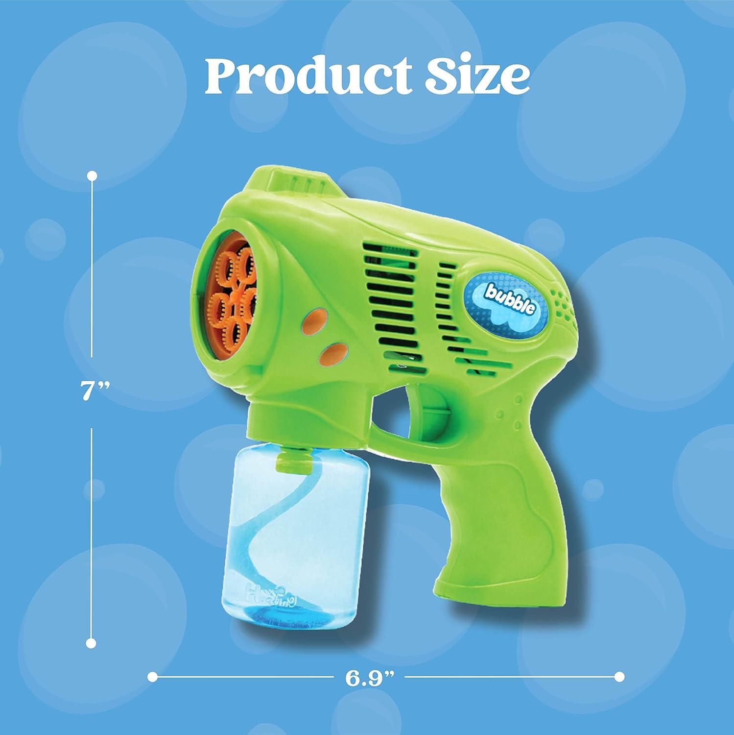 imageJOYIN 2 Bubble Guns with 2 Refill Solution 10 oz Total Bubbles Maker Blower for Kids Toddlers Outdoors Activity Birthday Gift Easter Basket Stuffers YellowOrangeBluegreen