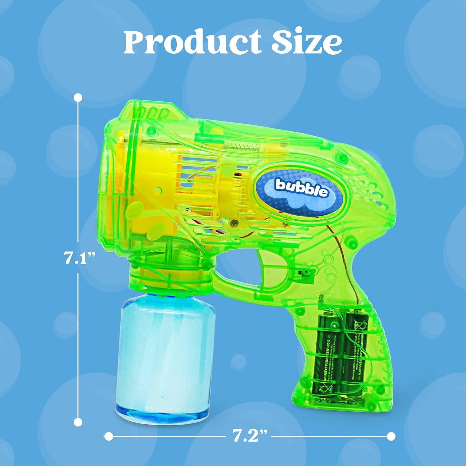 imageJOYIN 2 Bubble Guns with 2 Refill Solution 10 oz Total Bubbles Maker Blower for Kids Toddlers Outdoors Activity Birthday Gift Easter Basket Stuffers YellowOrangeGreenblue