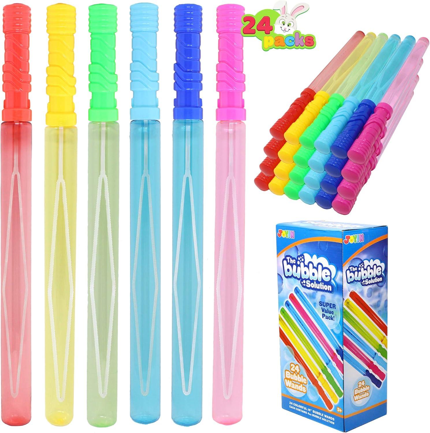 imageJOYIN 24 Pack 146 Big Bubble Wands Bulk 2 Dozen for Summer Toy OutdoorIndoor Activity Use Easter Bubbles Party Favors Supplies for KidsClassic