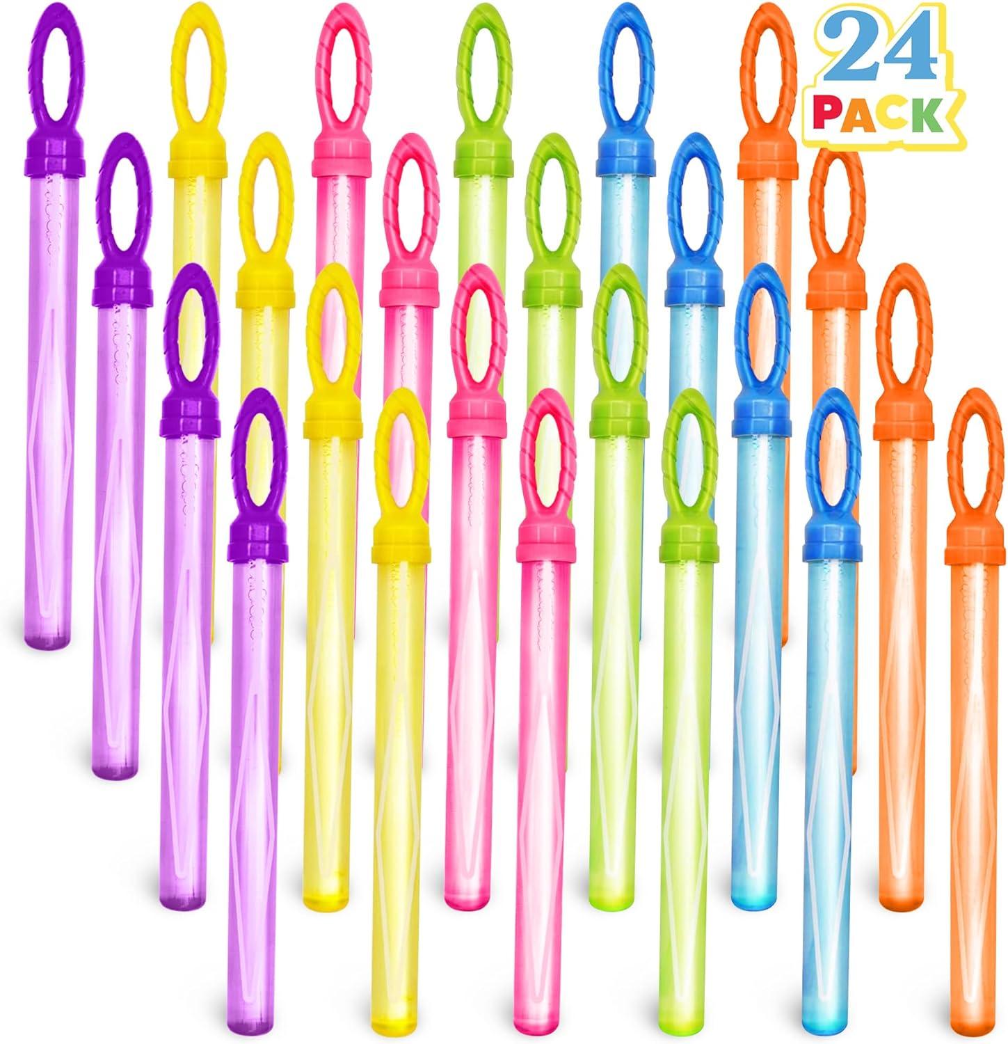 imageJOYIN 24 Pack 146 Big Bubble Wands Bulk 2 Dozen for Summer Toy OutdoorIndoor Activity Use Easter Bubbles Party Favors Supplies for KidsLeaf