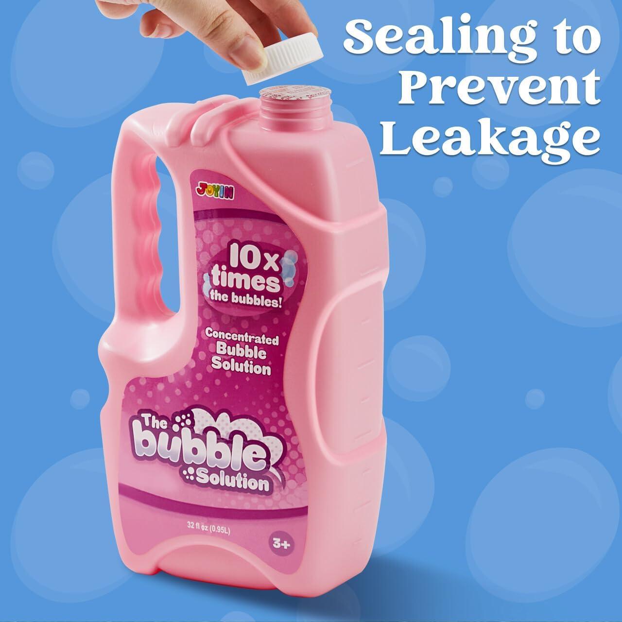 imageJOYIN 32 oz Bubble Solution Refills Close to 1L 25 Gallon Concentrated Solution for Bubble Machine Wands Blower Easter PurplePink