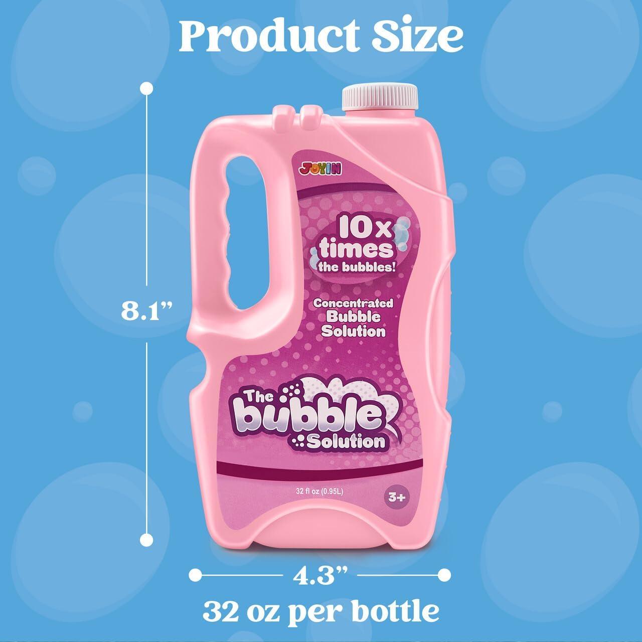 imageJOYIN 32 oz Bubble Solution Refills Close to 1L 25 Gallon Concentrated Solution for Bubble Machine Wands Blower Easter PurplePink