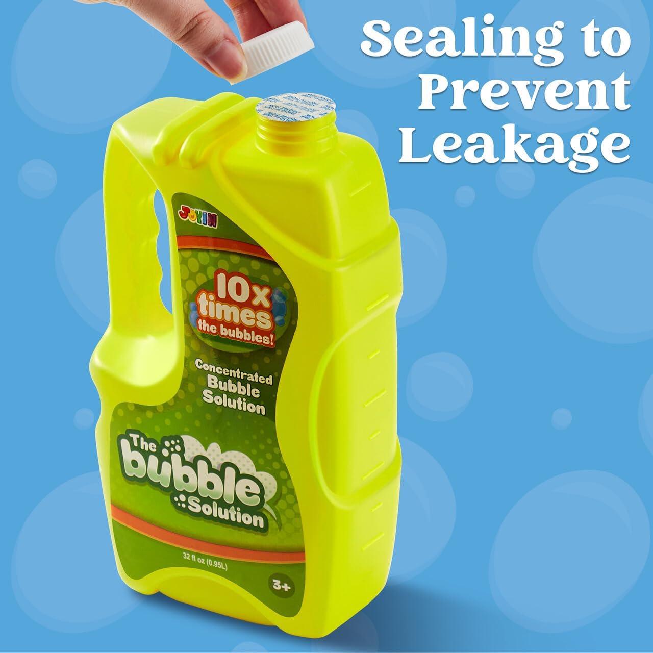 imageJOYIN 32 oz Bubble Solution Refills Close to 1L 25 Gallon Concentrated Solution for Bubble Machine Wands Blower Easter PurpleYellow