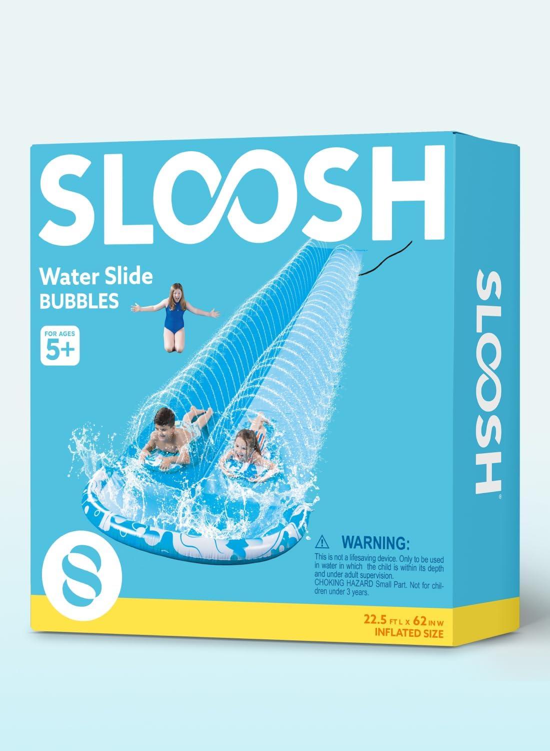 imageJOYIN 325FT Water Slide and 2 Inflatable Boards Extra Long Double Lawn Heavy Duty Splash Mat Pad with Sprinkler for Kids Adults Backyard Summer Water Toy Outdoor Fun Blue OrangeBlue Light Blue