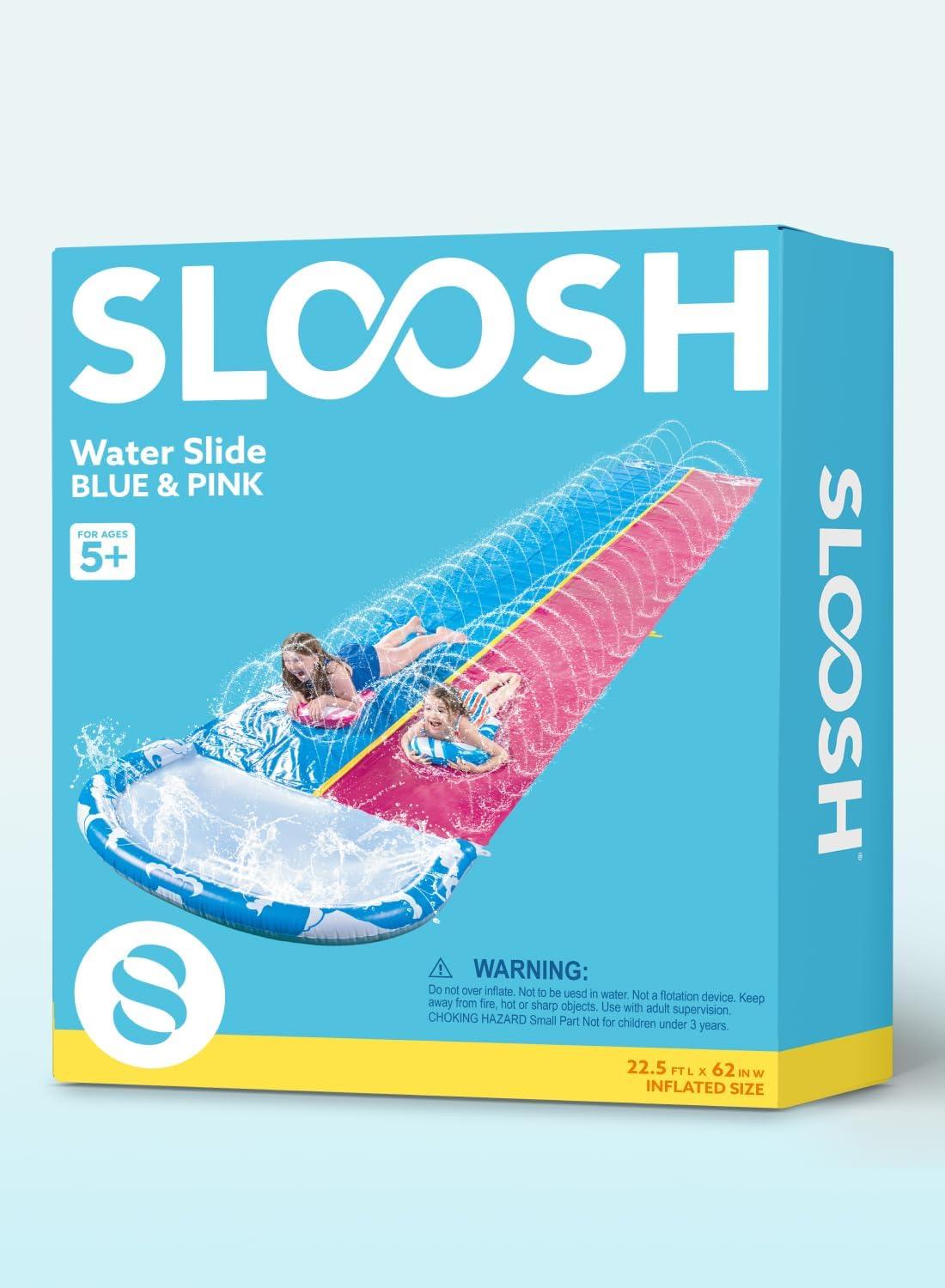 imageJOYIN 325FT Water Slide and 2 Inflatable Boards Extra Long Double Lawn Heavy Duty Splash Mat Pad with Sprinkler for Kids Adults Backyard Summer Water Toy Outdoor Fun Blue OrangeBlue Pink