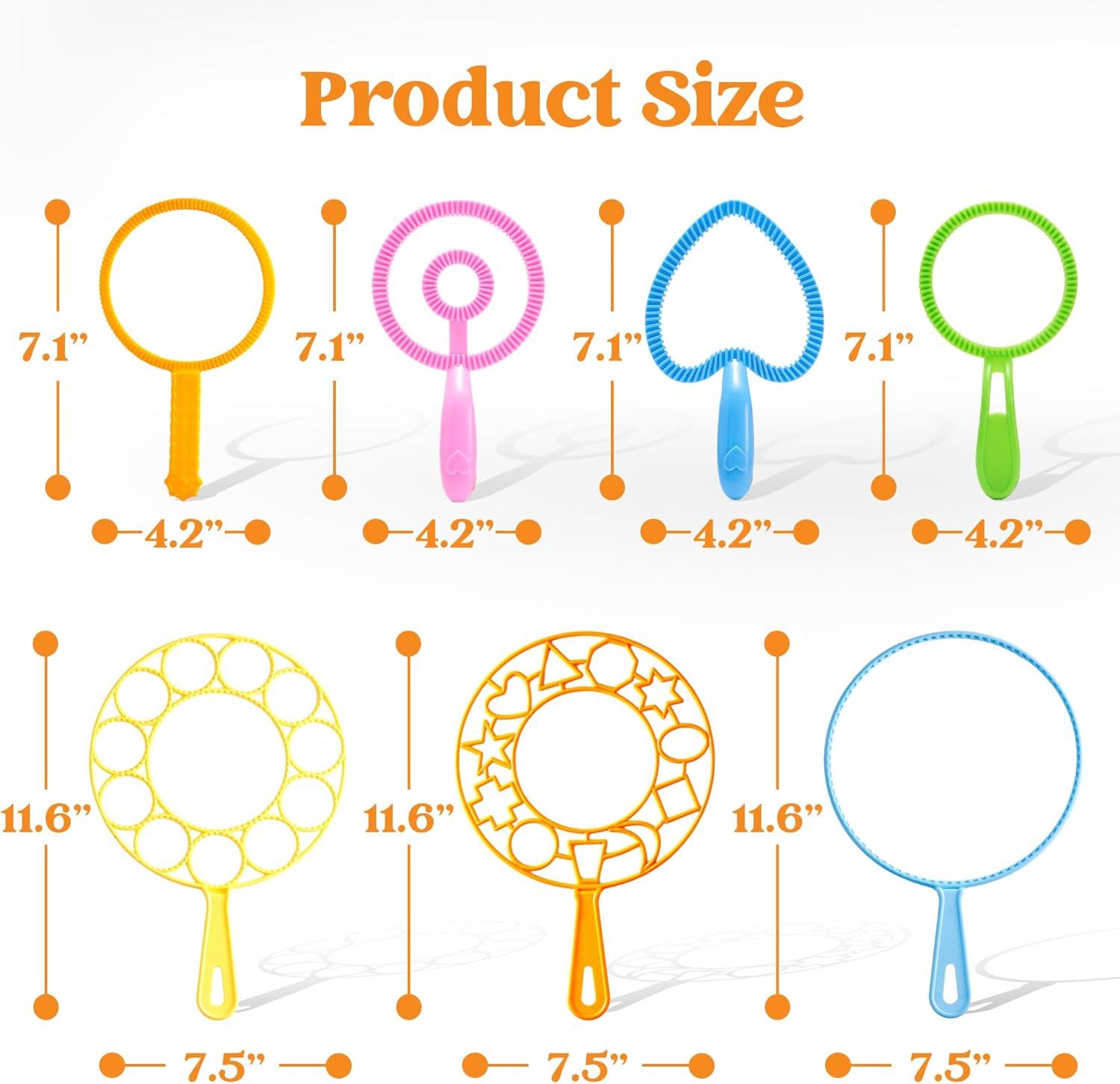imageJOYIN Big Bubble Wands Set with with Tray 21 Giant Bubble Wands Bulk for Kids Summer Outdoor Play Period amp Birthday Party amp Games 6 Pcs Solution Suitable Suitable for All Age PeopleClassic
