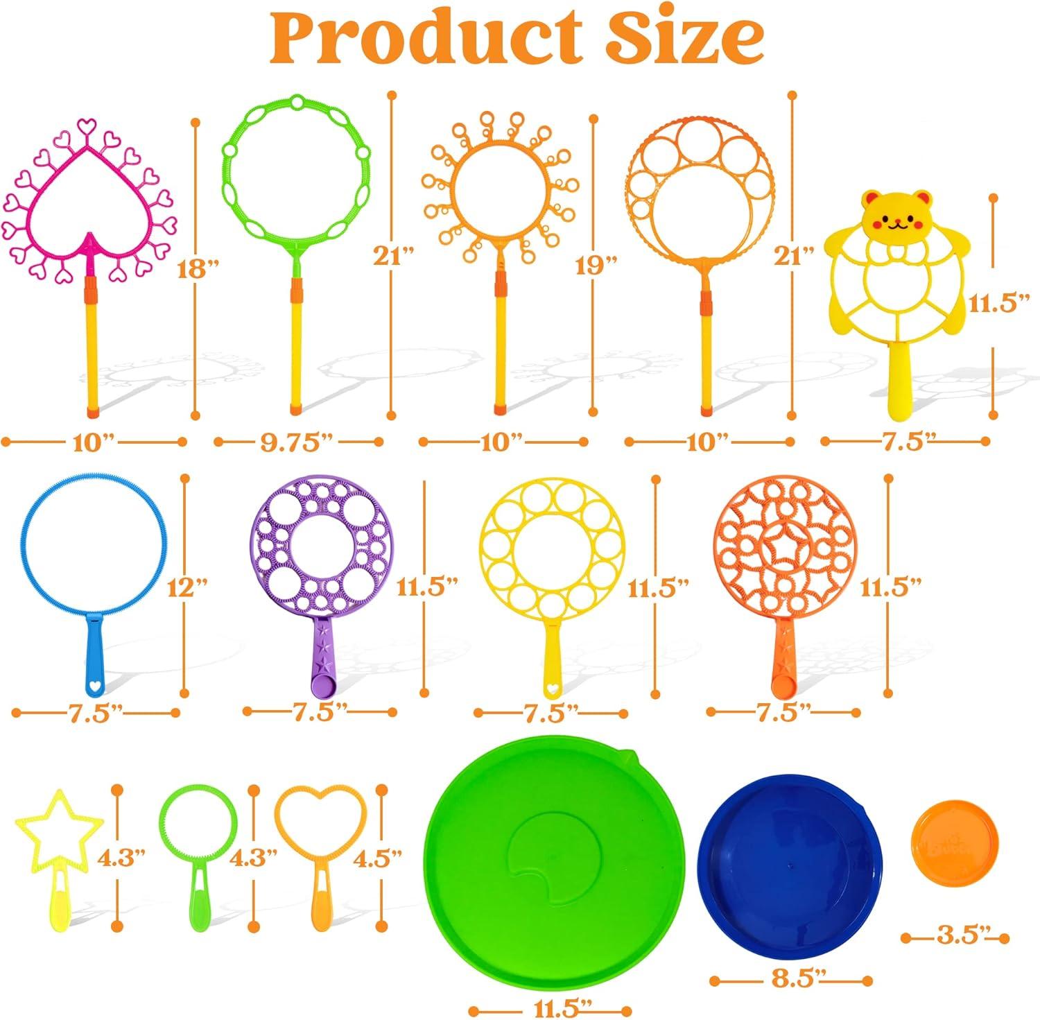 imageJOYIN Big Bubble Wands Set with with Tray 21 Giant Bubble Wands Bulk for Kids Summer Outdoor Play Period amp Birthday Party amp Games 6 Pcs Solution Suitable Suitable for All Age PeopleLuxury