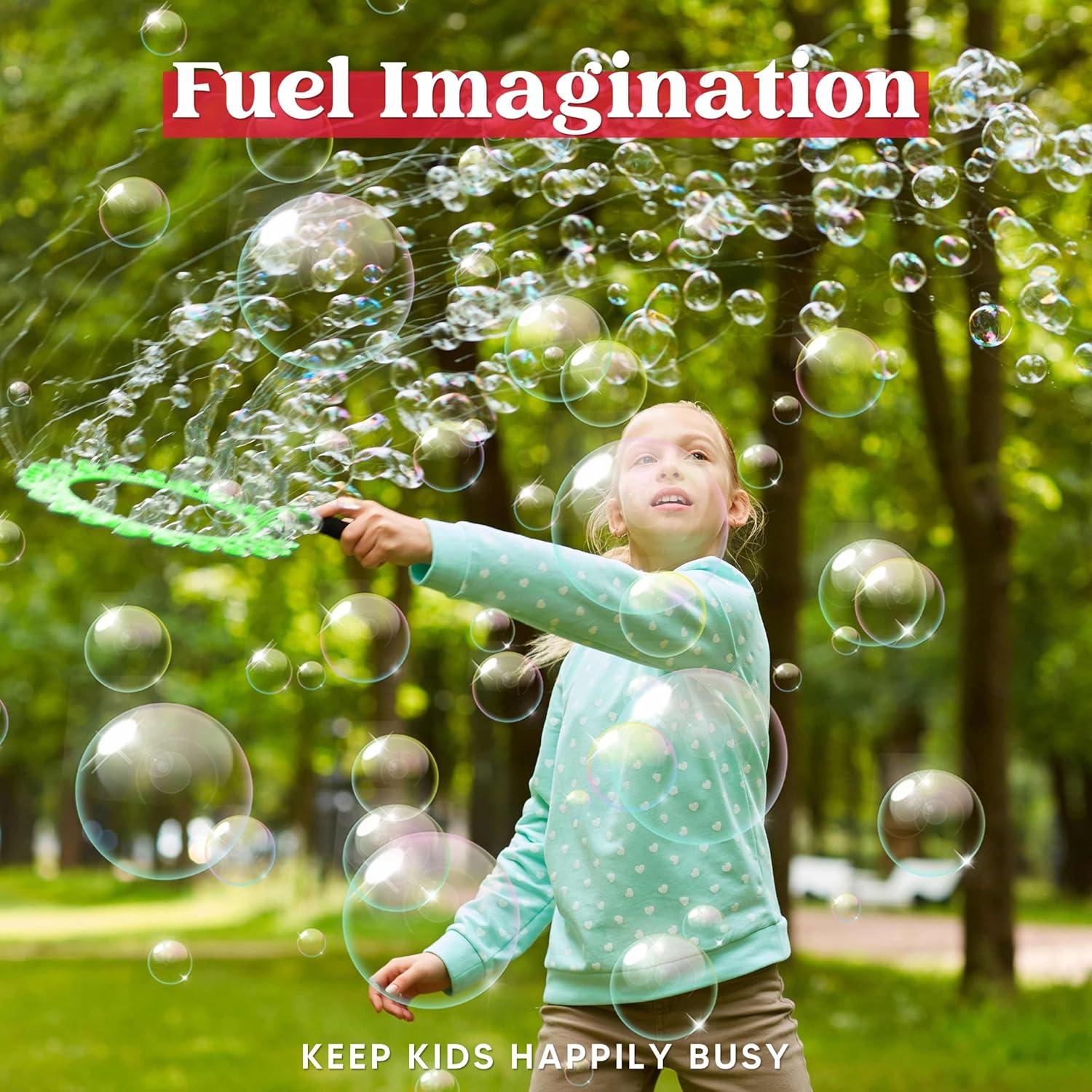 imageJOYIN Big Bubble Wands Set with with Tray 21 Giant Bubble Wands Bulk for Kids Summer Outdoor Play Period amp Birthday Party amp Games 6 Pcs Solution Suitable Suitable for All Age PeopleVarious