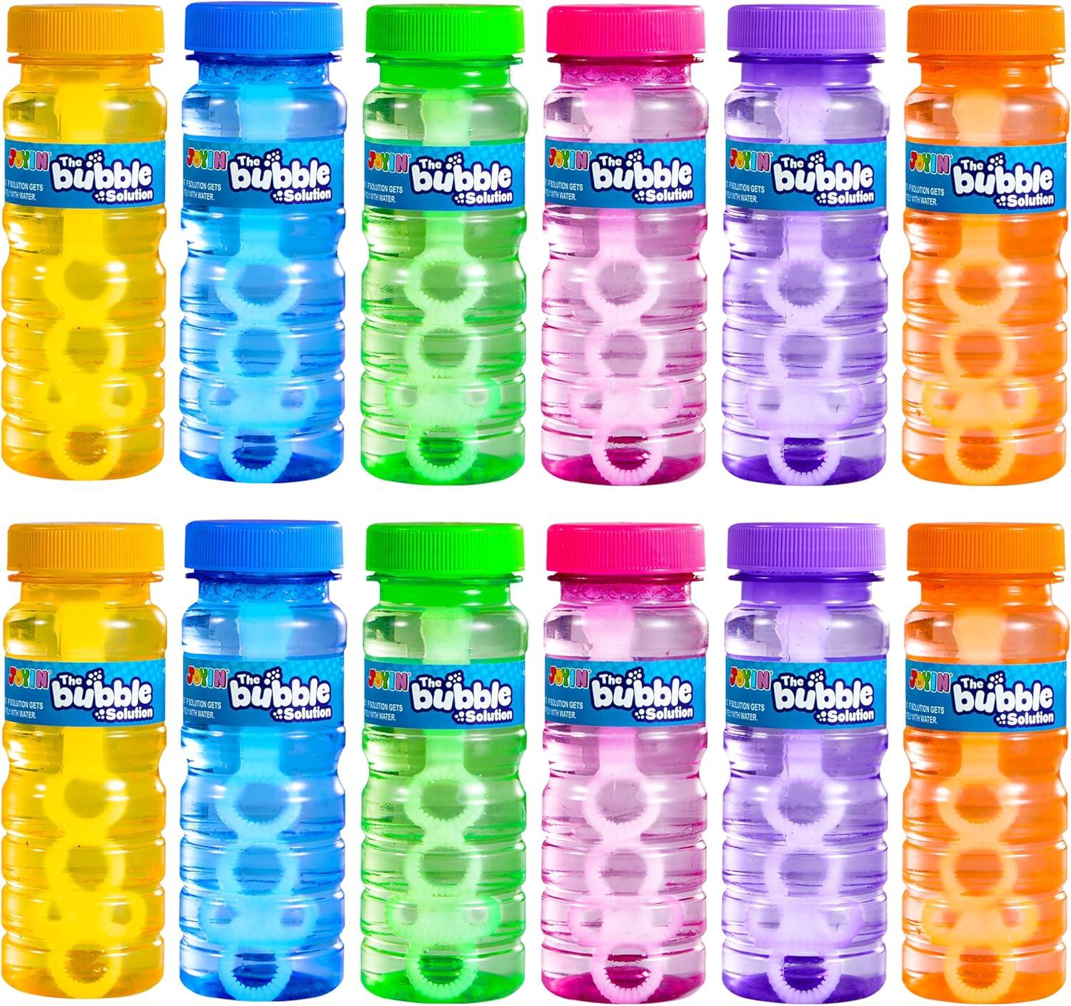 imageJOYIN Bubble Bottles 6122436PCS 4oz Solution Bubbles Wand Bulk for Party Favors for Kids Toddler Summer Outside Toys Gift for Kids 12