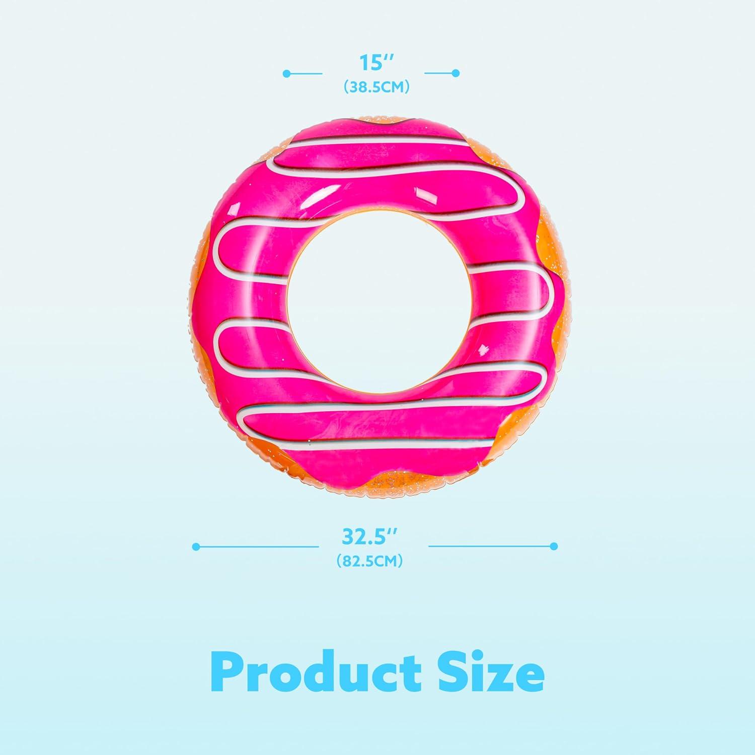 imageJOYIN Donut Pool Float with Glitters 325 3 Pack Funny Tube Toys for Swimming Pool Party and Donut Party SuppliesDonut