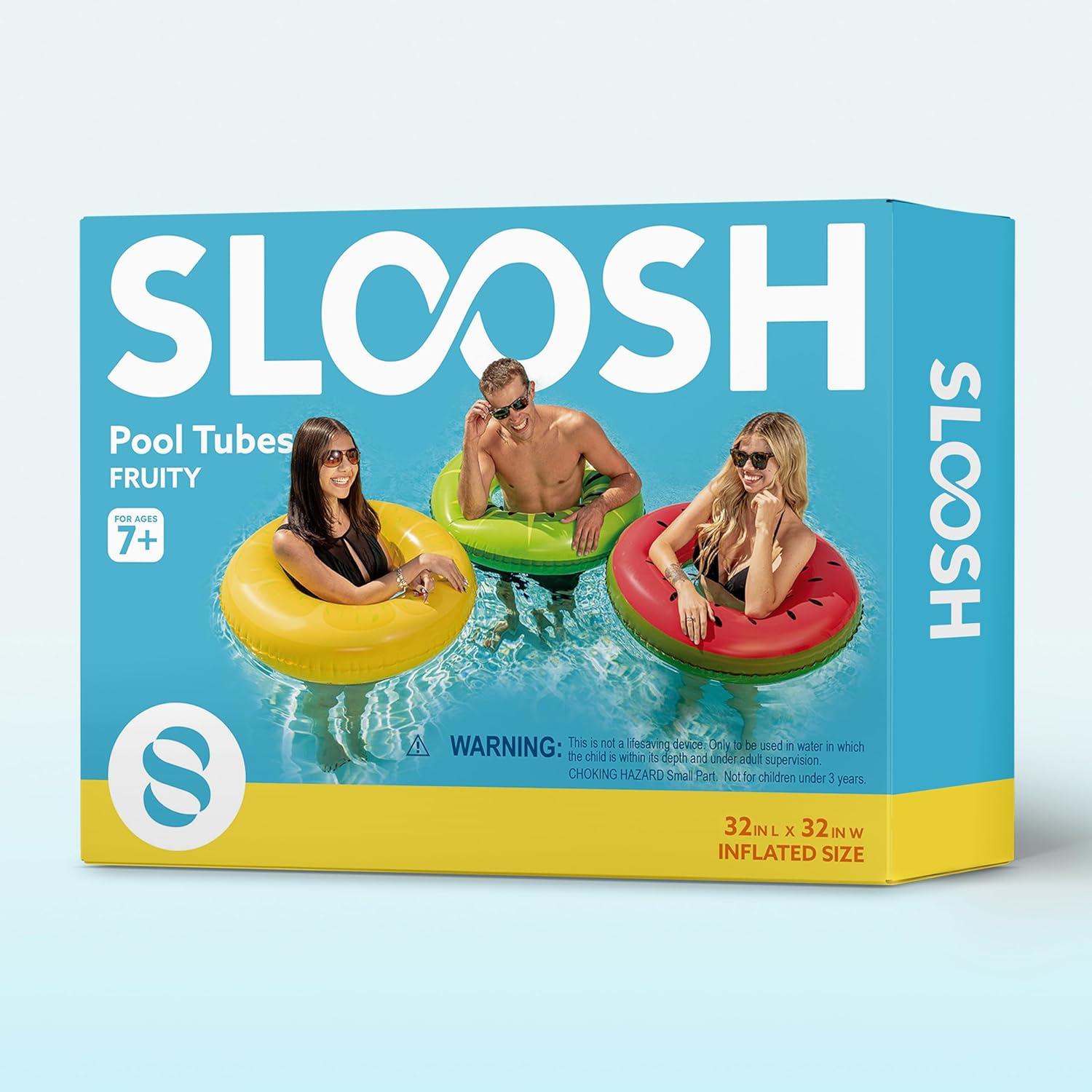 imageJOYIN Donut Pool Float with Glitters 325 3 Pack Funny Tube Toys for Swimming Pool Party and Donut Party SuppliesFruit