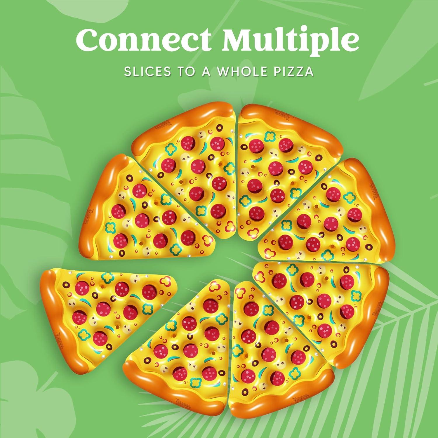 imageJOYIN Giant Inflatable Pizza Slice Pool Float Fun Pool Floaties Swim Party Toy Summer Pool Raft 1 Pack Extra Large with Cup Holders