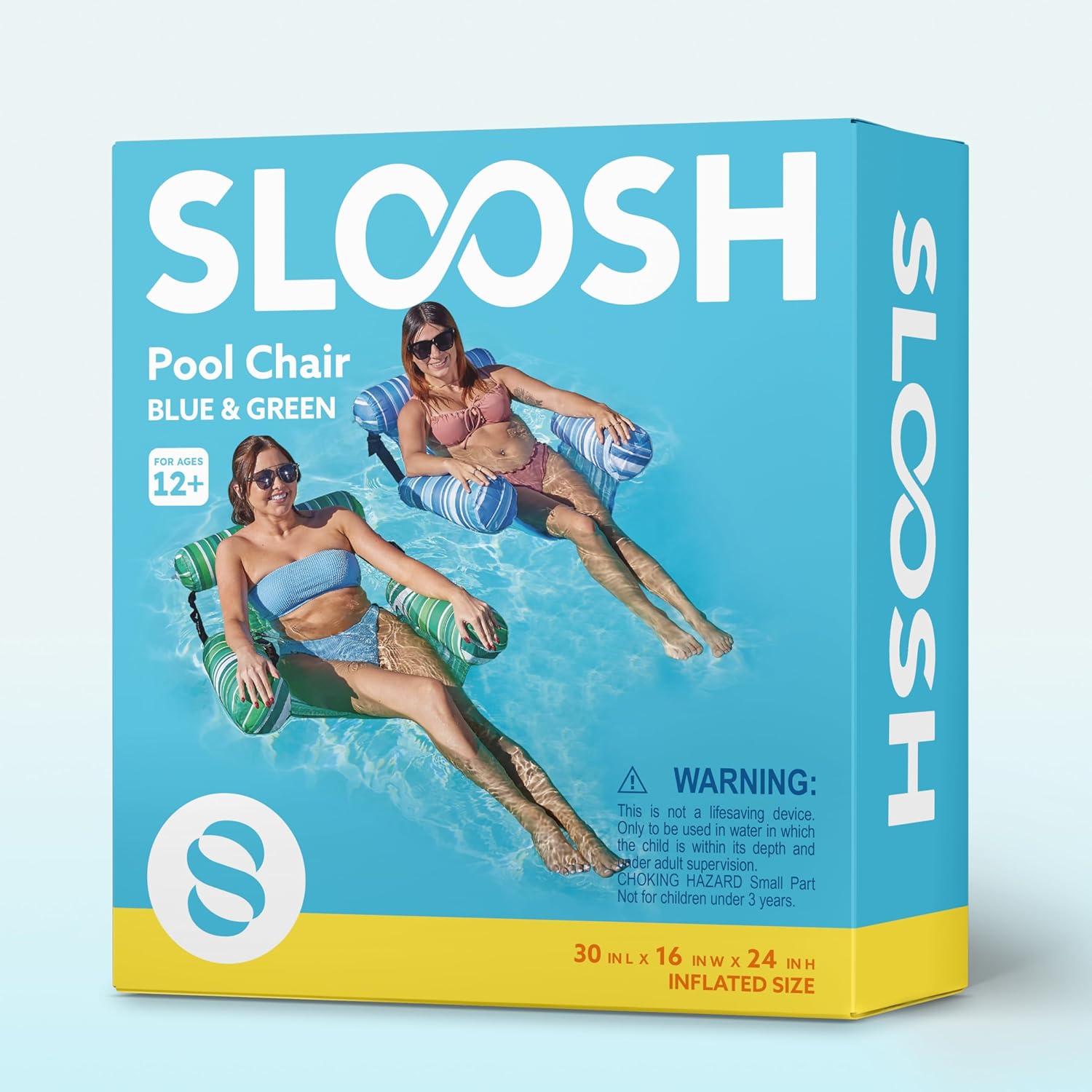 imageSLOOSH Inflatable Pool Floats Adult2 Packs Floating Lounge ChairsBlow up Pool Noodles for Adult Heavy DutyFloating Chair for Party Summer Water Beach Lake FunStripe