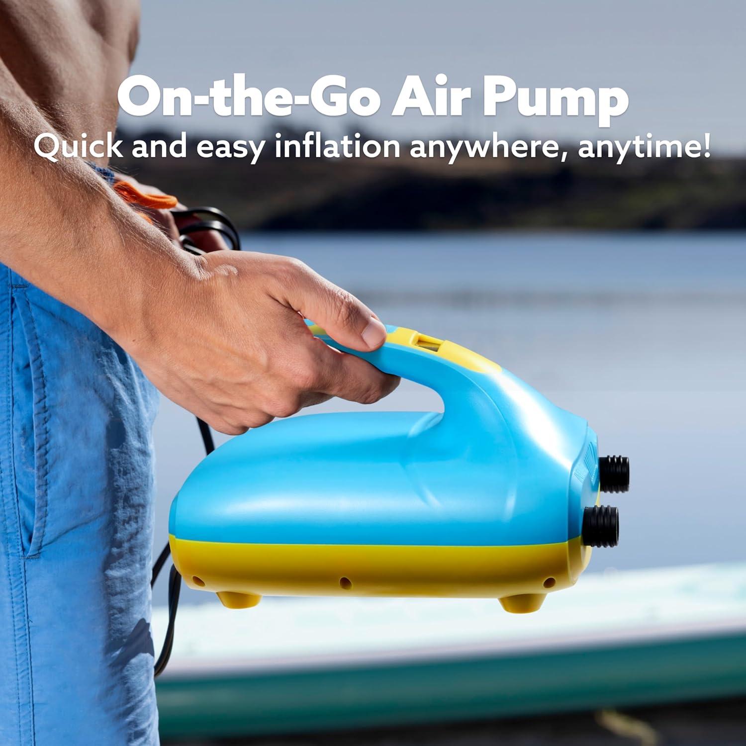 imageSloosh Electric Paddle Board Pump 20 PSI HighPressure DualStage Inflation SUP Air Pump with AutoOff Function 12V DC Car Connector for Inflatable Paddle Boards Kayaks Boats and Air Mattresses