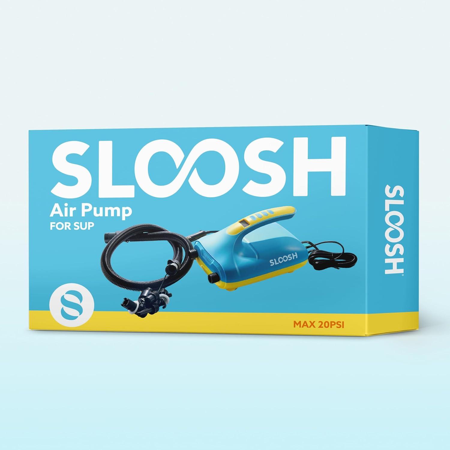 imageSloosh Electric Paddle Board Pump 20 PSI HighPressure DualStage Inflation SUP Air Pump with AutoOff Function 12V DC Car Connector for Inflatable Paddle Boards Kayaks Boats and Air Mattresses