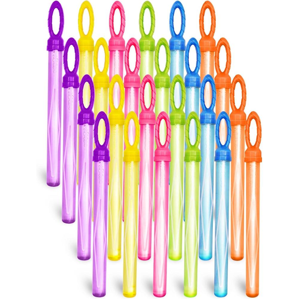imageJOYIN 24 Pack 146 Big Bubble Wands Bulk 2 Dozen for Summer Toy OutdoorIndoor Activity Use Easter Bubbles Party Favors Supplies for KidsLeaf