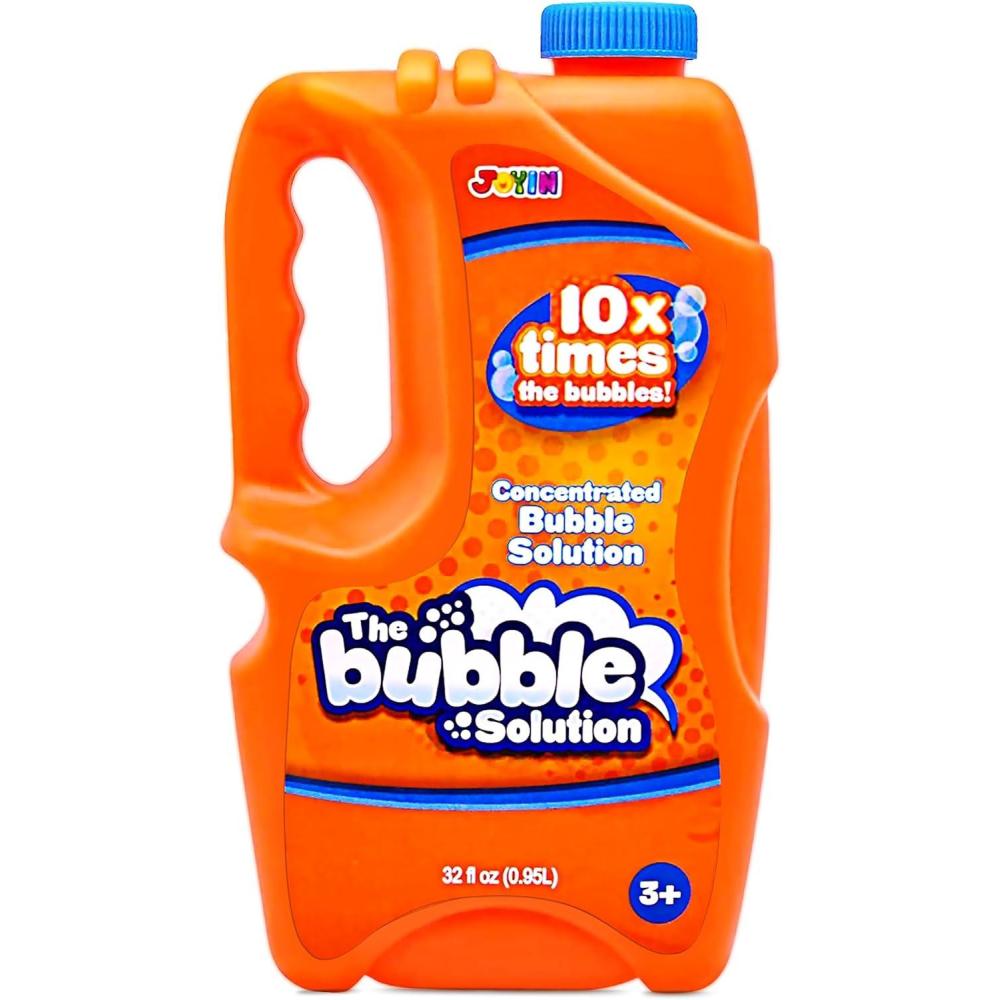 imageJOYIN 32 oz Bubble Solution Refills Close to 1L 25 Gallon Concentrated Solution for Bubble Machine Wands Blower Easter PurpleOrange