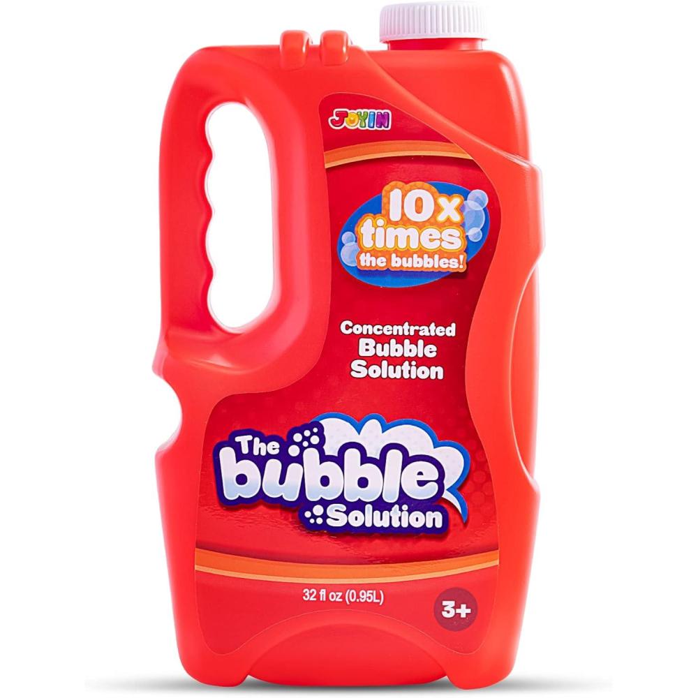 imageJOYIN 32 oz Bubble Solution Refills Close to 1L 25 Gallon Concentrated Solution for Bubble Machine Wands Blower Easter PurpleRed