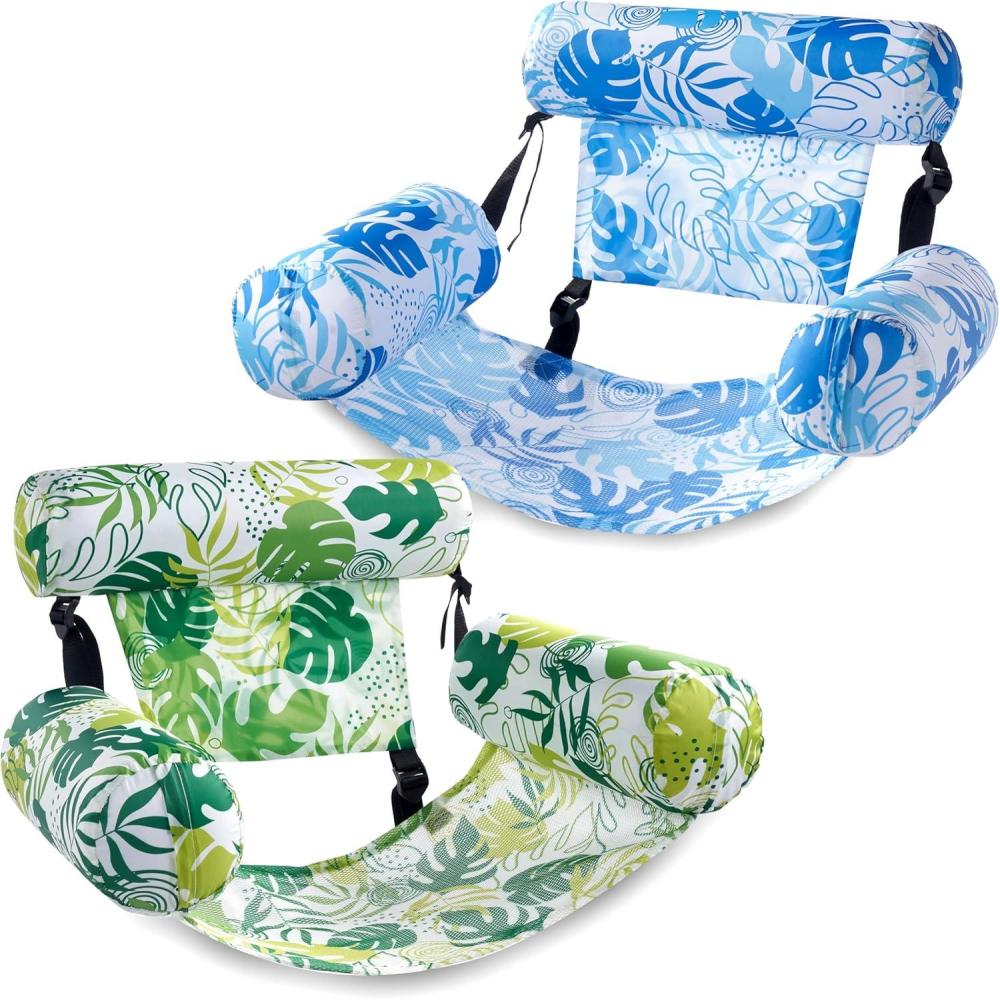 imageSLOOSH Inflatable Pool Floats Adult2 Packs Floating Lounge ChairsBlow up Pool Noodles for Adult Heavy DutyFloating Chair for Party Summer Water Beach Lake FunSummer Leaves