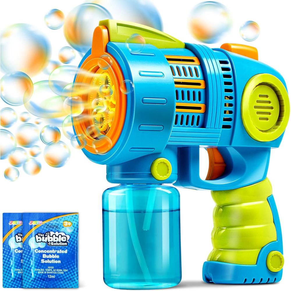 imageSloosh Kids Bubble Gun Machine with Refill Solution 2 in 1 Automatic Bubble Maker Guns for Toddlers 13 Kids 48 Outdoor Toy Adults Party Easter Gift