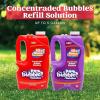 JOYIN 2 Bottles Bubbles Refill Solutions 64 oz (up to 5 Gallon), Concentrated Solution for Bubble Machine, Gun, Wand Refill Fluid Summer, Easter Toys (Red+Purple)(Red+purple)