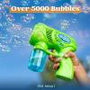 JOYIN 2 Bubble Guns with 2 Refill Solution (10 oz Total), Bubbles Maker, Blower for Kids, Toddlers, Outdoors Activity, Birthday Gift, Easter Basket Stuffers (Yellow+Orange)(Blue+green)
