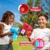JOYIN 2 Bubble Guns with 2 Refill Solution (10 oz Total), Bubbles Maker, Blower for Kids, Toddlers, Outdoors Activity, Birthday Gift, Easter Basket Stuffers (Yellow+Orange)(Red+blue)
