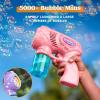 JOYIN 2 Bubble Guns with 2 Refill Solution (10 oz Total), Bubbles Maker, Blower for Kids, Toddlers, Outdoors Activity, Birthday Gift, Easter Basket Stuffers (Yellow+Orange)(Pink+purple)
