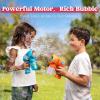 JOYIN 2 Bubble Guns with 2 Refill Solution (10 oz Total), Bubbles Maker, Blower for Kids, Toddlers, Outdoors Activity, Birthday Gift, Easter Basket Stuffers (Yellow+Orange)(Orange+blue)