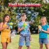 JOYIN 3 Packs Bubble Guns with 3 Solutions, Automatic Bubble Maker Blower Machine for Kids, Party Favors, Summer Toy, Birthday, Outdoor & Indoor Activity, Easter(Transparent)