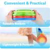 JOYIN 3 Packs Foldable Pail Bucket with Shovels & Mesh Bag, Collapsible Buckets Multi Purpose for Beach, Camping Gear, Beach Party, Fishing, and Fun Summer Activities (Yellow/Blue/Green)(Orange/Blue/Green)