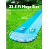 JOYIN 32.5FT Water Slide and 2 Inflatable Boards, Extra Long Double Lawn Heavy Duty Splash Mat Pad with Sprinkler for Kids Adults Backyard Summer Water Toy Outdoor Fun, Blue, Orange(Blue  Light Blue)