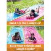 JOYIN 32.5FT Water Slide and 2 Inflatable Boards, Extra Long Double Lawn Heavy Duty Splash Mat Pad with Sprinkler for Kids Adults Backyard Summer Water Toy Outdoor Fun, Blue, Orange(Blue  Pink)