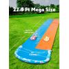 JOYIN 32.5FT Water Slide and 2 Inflatable Boards, Extra Long Double Lawn Heavy Duty Splash Mat Pad with Sprinkler for Kids Adults Backyard Summer Water Toy Outdoor Fun, Blue, Orange(Blue  Orange)