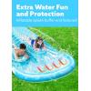 JOYIN 32.5FT Water Slide and 2 Inflatable Boards, Extra Long Double Lawn Heavy Duty Splash Mat Pad with Sprinkler for Kids Adults Backyard Summer Water Toy Outdoor Fun, Blue, Orange(Blue  Light Blue)
