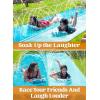 JOYIN 32.5FT Water Slide and 2 Inflatable Boards, Extra Long Double Lawn Heavy Duty Splash Mat Pad with Sprinkler for Kids Adults Backyard Summer Water Toy Outdoor Fun, Blue, Orange(Blue  Light Blue)