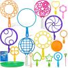 JOYIN Big Bubble Wands Set with with Tray, 21″ Giant Bubble Wands Bulk for Kids, Summer, Outdoor Play Period & Birthday Party & Games, 6 Pcs Solution Suitable, Suitable for All Age People(Assorted)