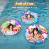 JOYIN Donut Pool Float with Glitters 32.5” (3 Pack), Funny Tube Toys for Swimming Pool Party and Donut Party Supplies(Animal)