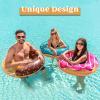 JOYIN Donut Pool Float with Glitters 32.5” (3 Pack), Funny Tube Toys for Swimming Pool Party and Donut Party Supplies(Donut)