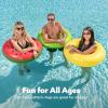 JOYIN Donut Pool Float with Glitters 32.5” (3 Pack), Funny Tube Toys for Swimming Pool Party and Donut Party Supplies(Fruit)