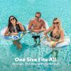 JOYIN Donut Pool Float with Glitters 32.5” (3 Pack), Funny Tube Toys for Swimming Pool Party and Donut Party Supplies(Tropical)