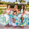 JOYIN Donut Pool Float with Glitters 32.5” (3 Pack), Funny Tube Toys for Swimming Pool Party and Donut Party Supplies(Tropical)