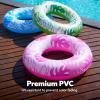 JOYIN Donut Pool Float with Glitters 32.5” (3 Pack), Funny Tube Toys for Swimming Pool Party and Donut Party Supplies(Tropical Leaves)