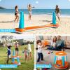 JOYIN Inflatable Pool Float Set Volleyball Net & Basketball Hoops, Floating Swimming Game Toy for Kids and Adults, Summer Floaties, Volleyball Court (105”x28”x38”)|Basketball (27.6”x23”),L-Orange(Orange)