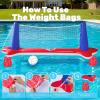 JOYIN Inflatable Pool Float Set Volleyball Net & Basketball Hoops, Floating Swimming Game Toy for Kids and Adults, Summer Floaties, Volleyball Court (105”x28”x38”)|Basketball (27.6”x23”),L-Orange(Red)