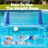 JOYIN Inflatable Pool Float Set Volleyball Net & Basketball Hoops, Floating Swimming Game Toy for Kids and Adults, Summer Floaties, Volleyball Court (105”x28”x38”)|Basketball (27.6”x23”),L-Orange(Dark Blue)