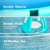 JOYIN Inflatable Pool Float Set Volleyball Net & Basketball Hoops, Floating Swimming Game Toy for Kids and Adults, Summer Floaties, Volleyball Court (105”x28”x38”)|Basketball (27.6”x23”),L-Orange(Blue Cyan)